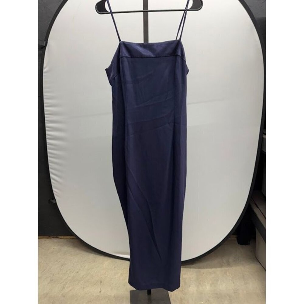 Vintage Navy Blue Ankle Length Evening Gown Dress